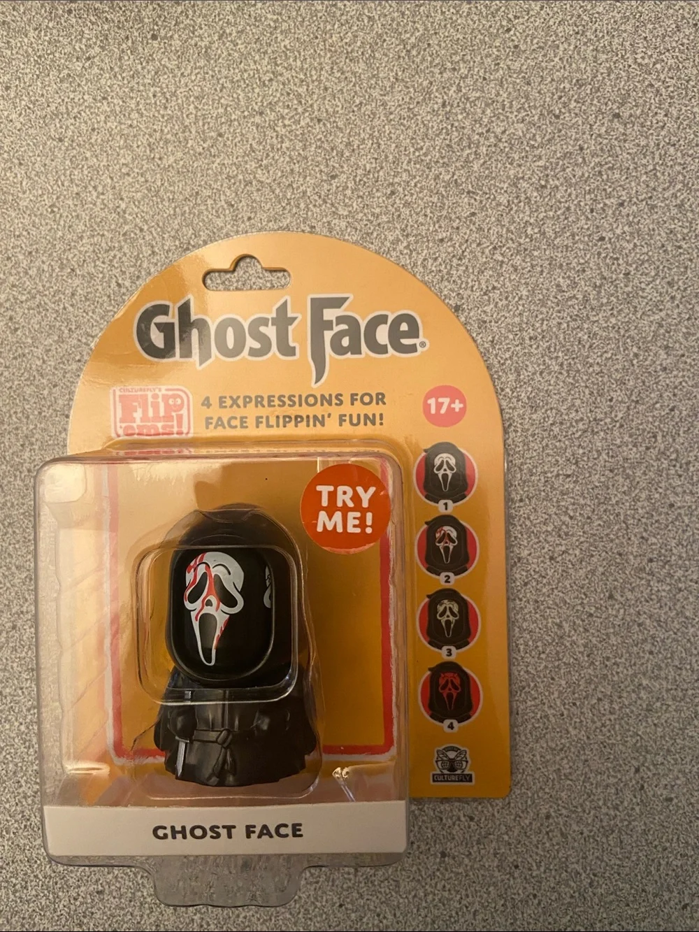 Ghost Face Flip Mask Figure - Black with White & Red Face